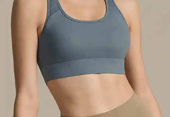 Upper body of model in sports bra activewear lingerie for fitness