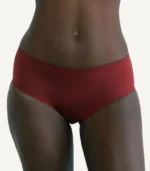 MidRise Period Panties Seamless Reusable Leakproof01 zoralinkcom Model in bold red period panties showcasing leak proof layers and moisture wicking comfortconfidence meets security during cycle days