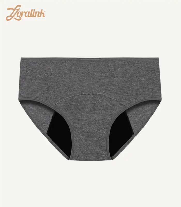 Mid Rise Period Panties Light Gray