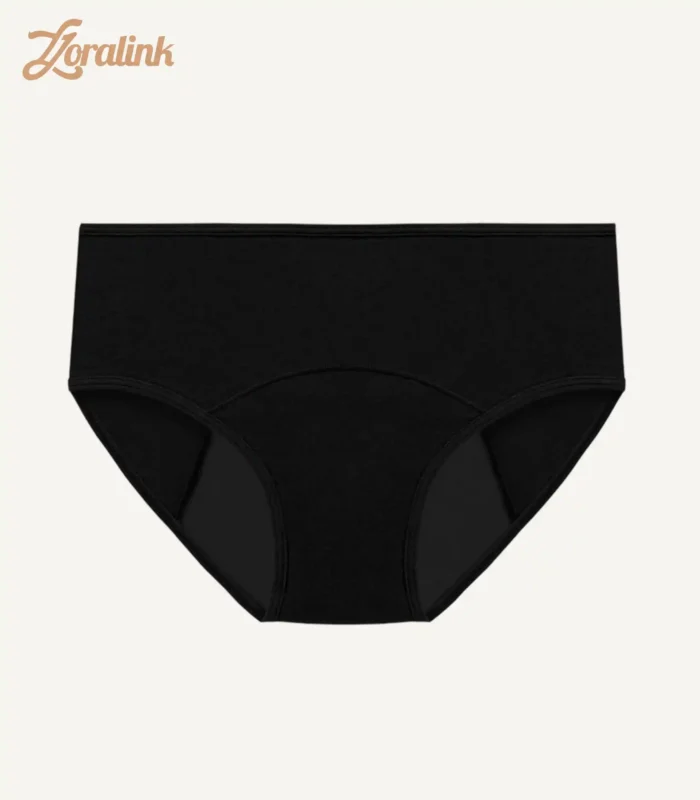 Mid Rise Period Panties Black