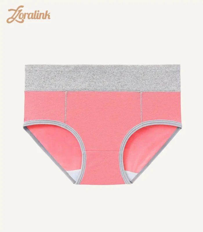 Mid Waist Cotton Underwear Coral Pink