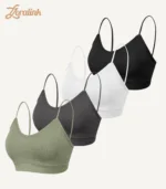 Seamless Everyday Bras Comfortable Breathable Bralette08 zoralinkcom Four different colored everyday bras displayed together showcasing the variety of styles and the comfortable seamless design