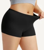 Seamless Shaping Sports Panties Soft Stretch Active Fit01 zoralinkcom A person wearing black seamless panties demonstrating their stretchability These panties are made of soft material ensuring comfort and a smooth fit