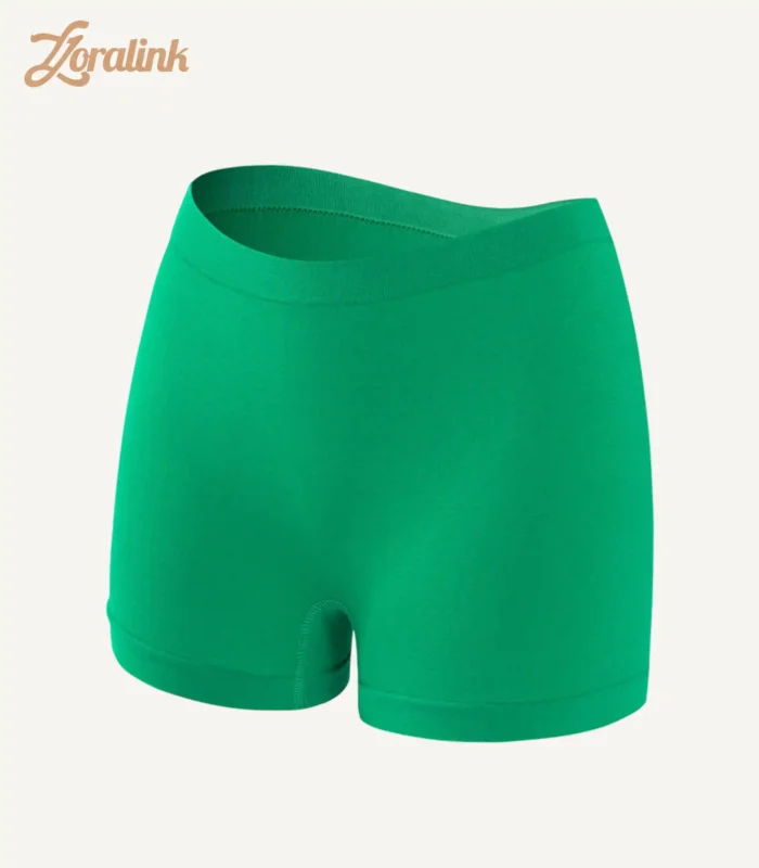 A pair of seamless green panties made from soft and stretchy material for comfort and a smooth fit