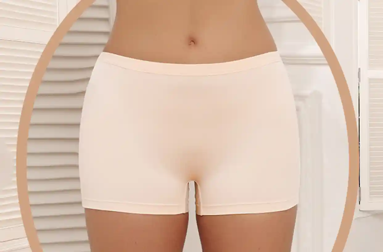 Seamless Shaping Sports Panties Soft Stretch Active Fit18 zoralinkcom A person wearing seamless soft and stretchy beige panties highlighting a smooth fit against the skin