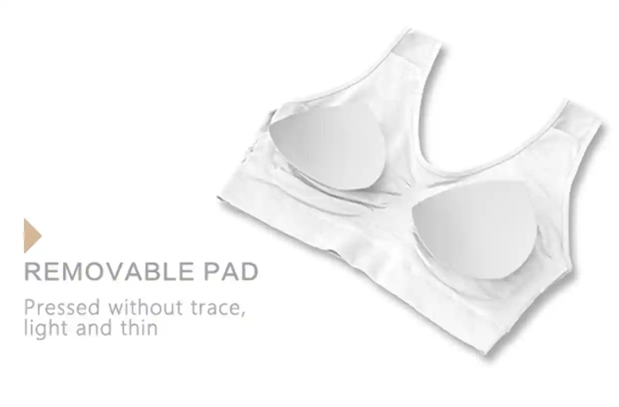 Seamless Sport Bras Breathable Comfortable WireFree10 zoralinkcom White sport bra with removable pads that are pressed without trace light and thin