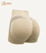 Seamless Sports Underwear HighWaist Butt Lifting Breathable07 zoralinkcom Seamless high waisted sports underwear shorts in a beige color with a butt lifting design made for comfort during workouts
