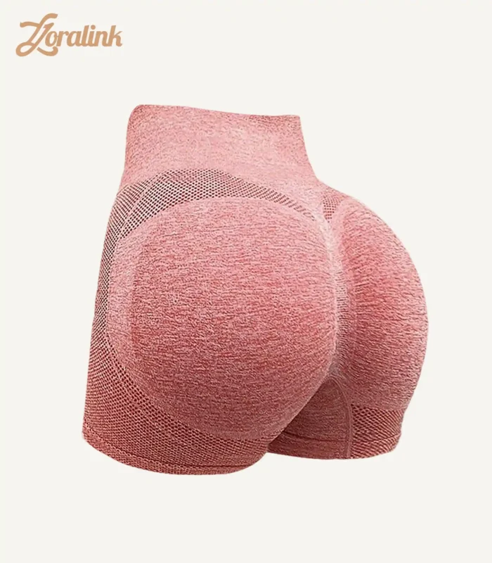 Seamless high waisted pink sports underwear shorts with a butt lifting design ideal for active lifestyles