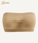 Strapless Bra Wireless Seamless Breathable Bandeau Top04 zoralinkcom Strapless Bra Wireless Seamless Breathable Bandeau Top Beige