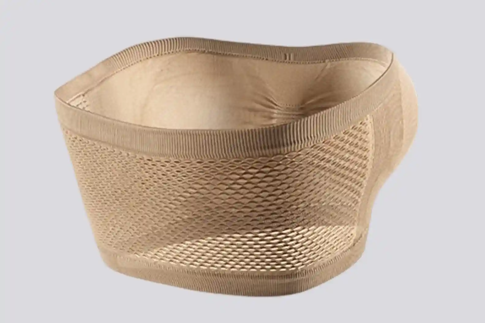 Back view of a wireless strapless bra showcasing breathable mesh fabric and anti-slip technology for enhanced comfort