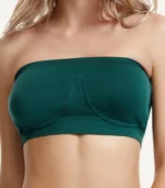 Strapless Bra Wireless Seamless Comfort for Women01 zoralinkcom Green strapless bra with ergonomic lift and breathable mesh Anti slip lining ensures secure comfort during movement