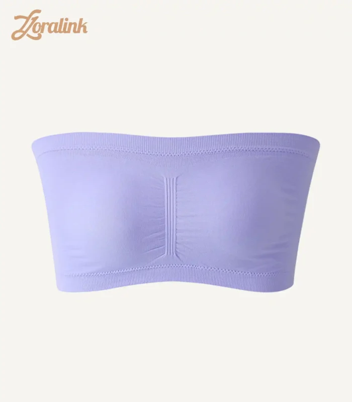 Strapless Bra Tube Top Light Grey Purple