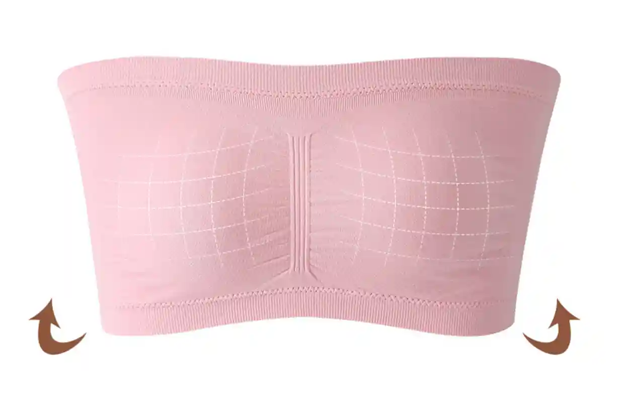 Strapless Bra Tube Top Wireless Seamless Comfortable11 zoralinkcom Wireless bra with 3D contouring symbols at the chest area illustrating lift and natural shaping for a sculpted silhouette