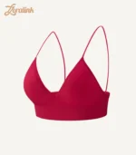 Triangle Bra Seamless Wireless Comfort Style02 zoralinkcom A vibrant red seamless wireless triangle bra designed for comfort and a stylish look