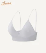 Triangle Bra Seamless Wireless Comfort Style04 zoralinkcom A sleek seamless wireless triangle bra in white offering comfort and a minimalist design