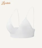 Triangle Bra Seamless Wireless Comfort Style09 zoralinkcom A seamless wireless white triangle bra designed for comfort and a minimalist aesthetic