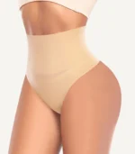Tummy Control Underwear Seamless Breathable Thong01 zoralinkcom Beige seamless high waisted tummy control underwear for shaping and comfort