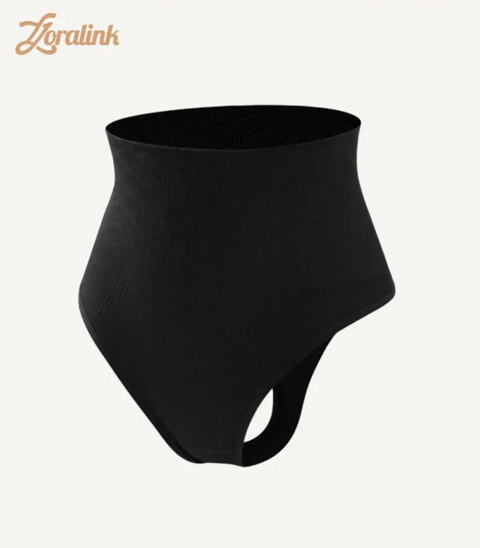 Black seamless high waisted tummy control underwear for shaping and comfort