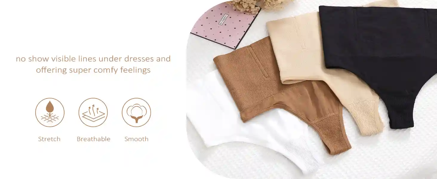 Tummy Control Underwear Seamless Breathable Thong09 zoralinkcom Tummy control underwear in white brown beige and black featuring no show design under dresses comfort stretchiness breathability and smoothness