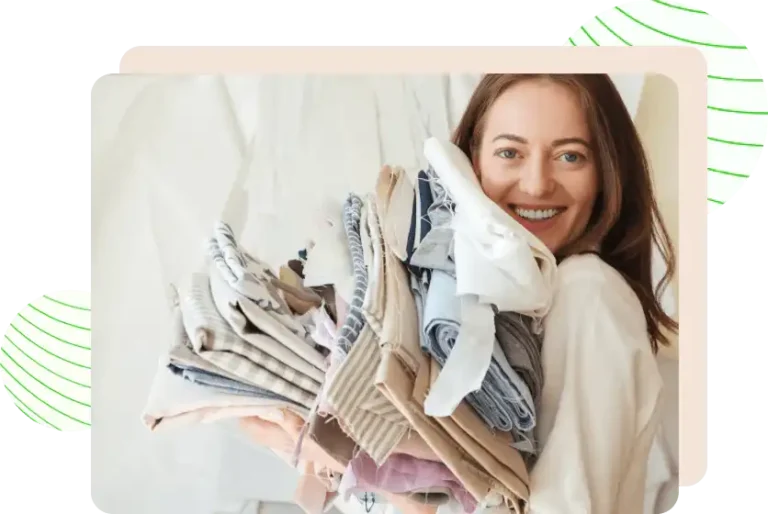 Underwear Sustainability Practices031 zoralinkcom A person holding a large bundle of various fabric scraps highlighting sustainable practices in underwear production such as fabric reuse and waste reduction