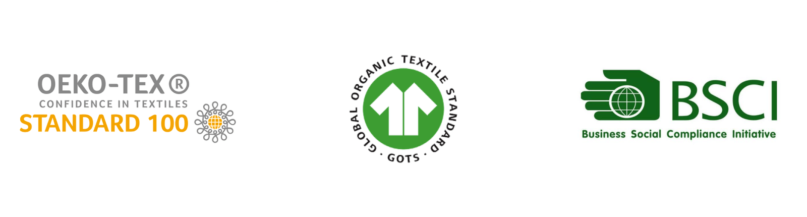 Underwear Sustainability Practices051 zoralinkcom Logos of OEKO TEX® Standard 100 Global Organic Textile Standard GOTS and Business Social Compliance Initiative BSCI representing certifications that underscore sustainability and ethical practices in underwear production